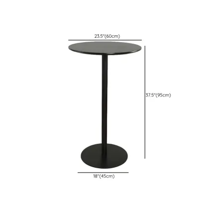 Minimalist Square Black Bar Table Metal Base for 2 Seats Image - 19