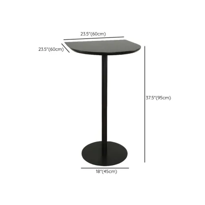 Minimalist Square Black Bar Table Metal Base for 2 Seats Image - 21