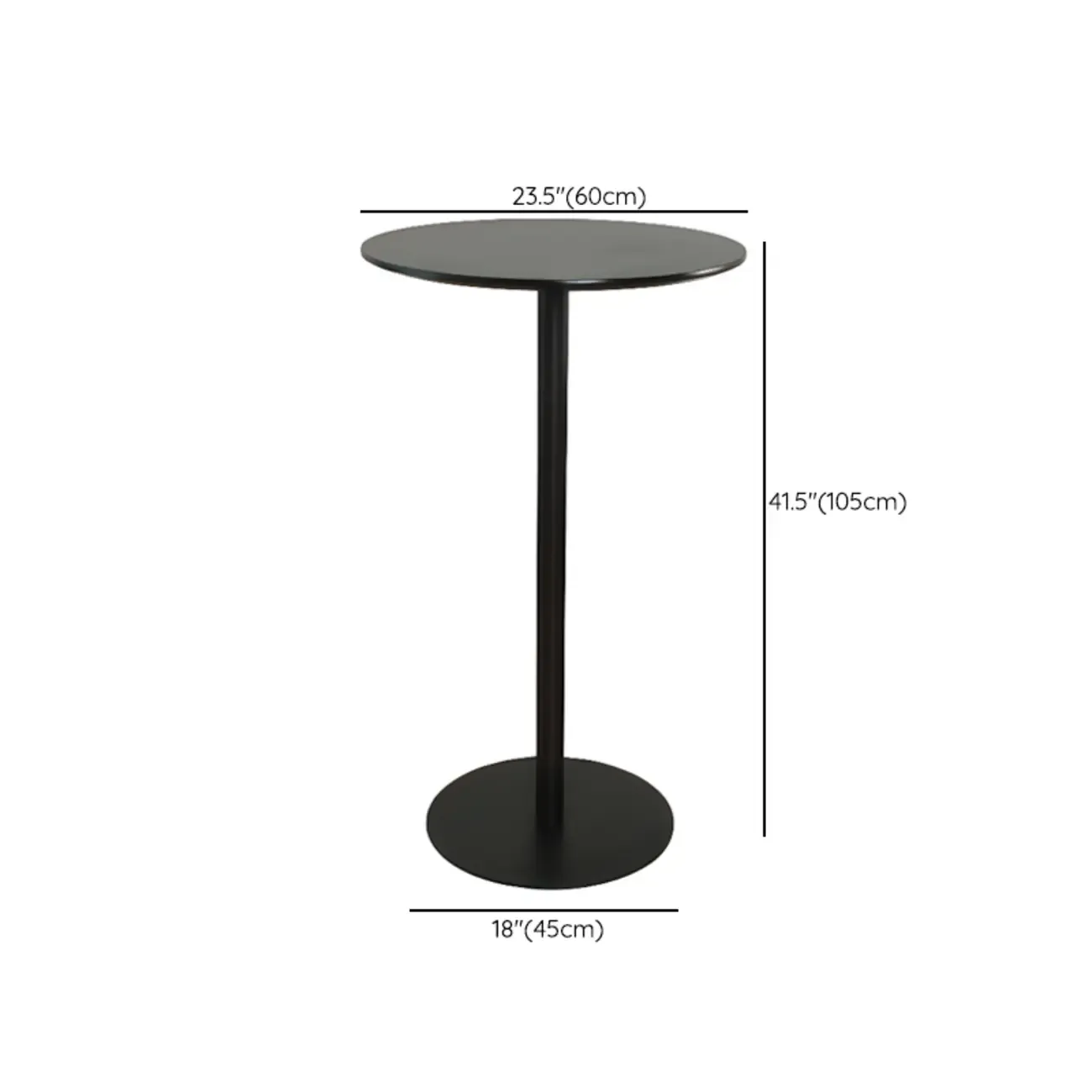 Minimalist Square Black Bar Table Metal Base for 2 Seats Image - 22