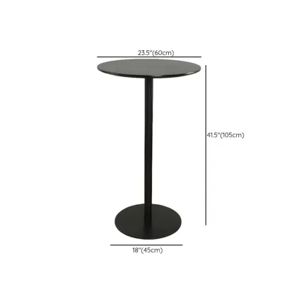 Minimalist Square Black Bar Table Metal Base for 2 Seats Image - 22