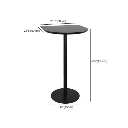 Minimalist Square Black Bar Table Metal Base for 2 Seats Image - 24