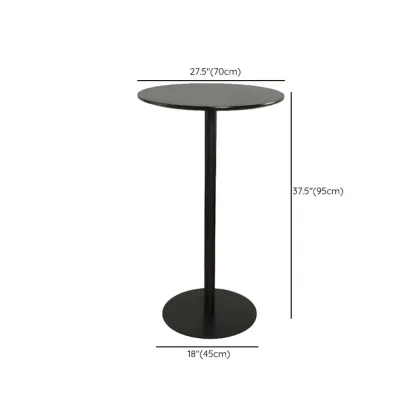 Minimalist Square Black Bar Table Metal Base for 2 Seats Image - 25