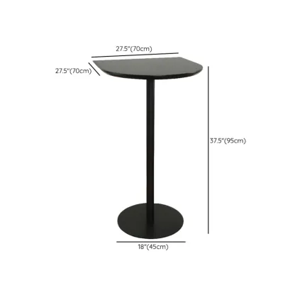 Minimalist Square Black Bar Table Metal Base for 2 Seats Image - 27
