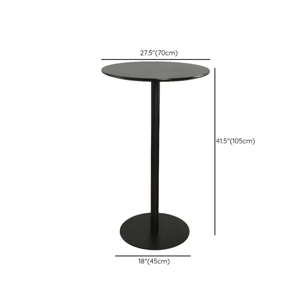 Minimalist Square Black Bar Table Metal Base for 2 Seats Image - 28