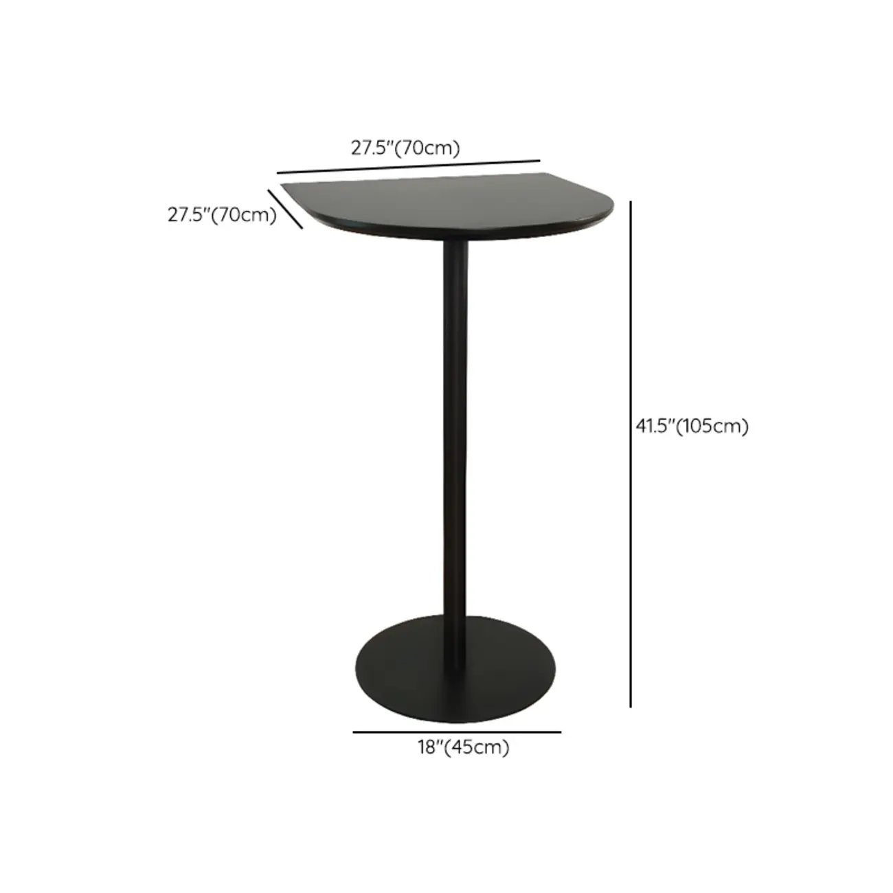 Minimalist Square Black Bar Table Metal Base for 2 Seats Image - 30 | homeyfad