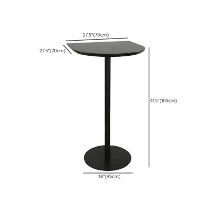 Minimalist Square Black Bar Table Metal Base for 2 Seats Image - 30