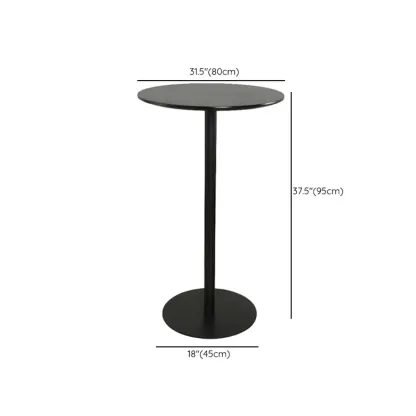 Minimalist Square Black Bar Table Metal Base for 2 Seats Image - 31