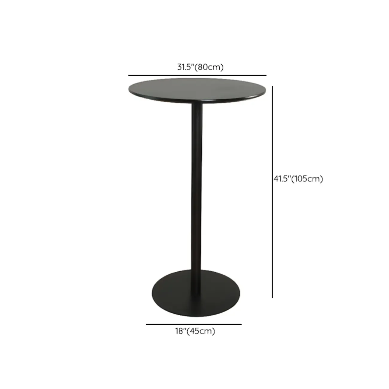 Minimalist Square Black Bar Table Metal Base for 2 Seats Image - 33