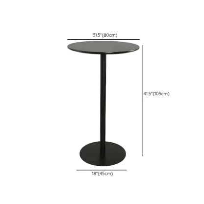 Minimalist Square Black Bar Table Metal Base for 2 Seats Image - 33