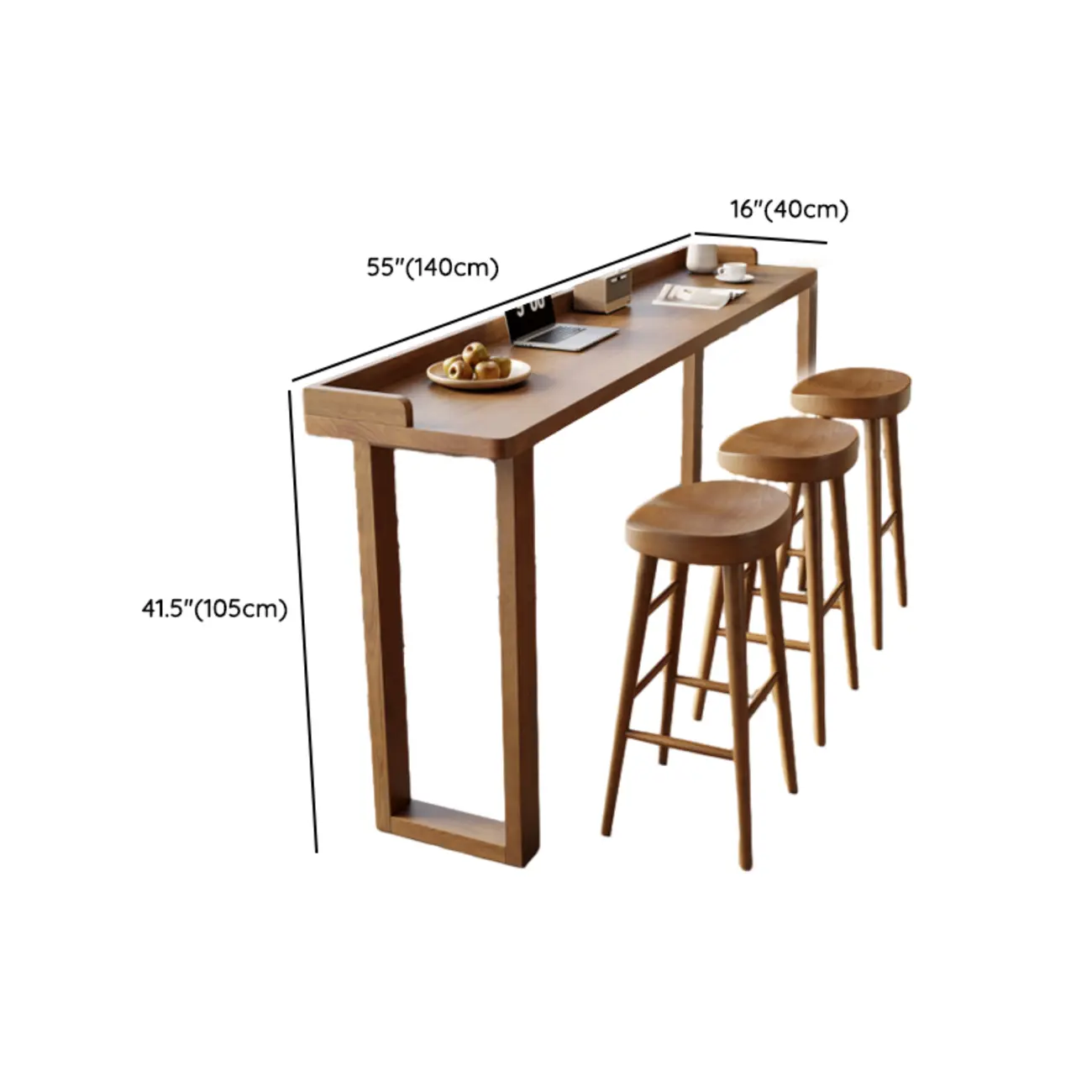 Scandinavian Natural Wood Rectangular Sled Bar Tables Image - 10 | homeyfad