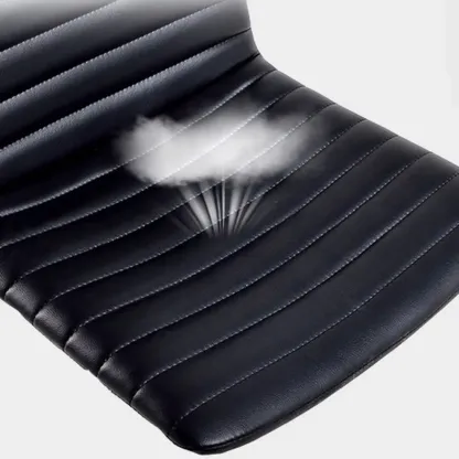 Modern Black Leather Metal Adjustable Swivel Office Chair Image - 5