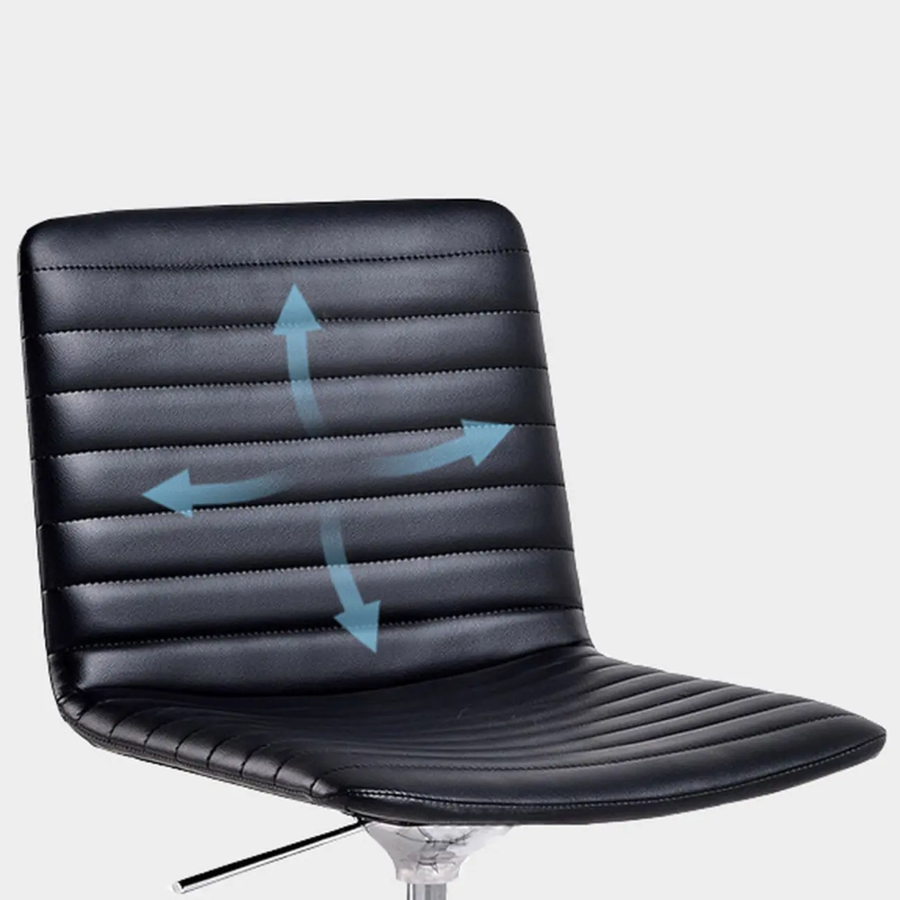 Modern Black Leather Metal Adjustable Swivel Office Chair Image - 6 | homeyfad