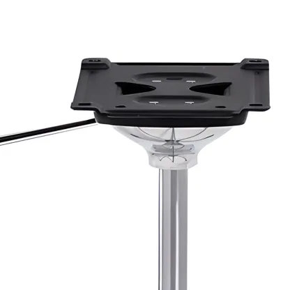 Modern Black Leather Metal Adjustable Swivel Office Chair Image - 9