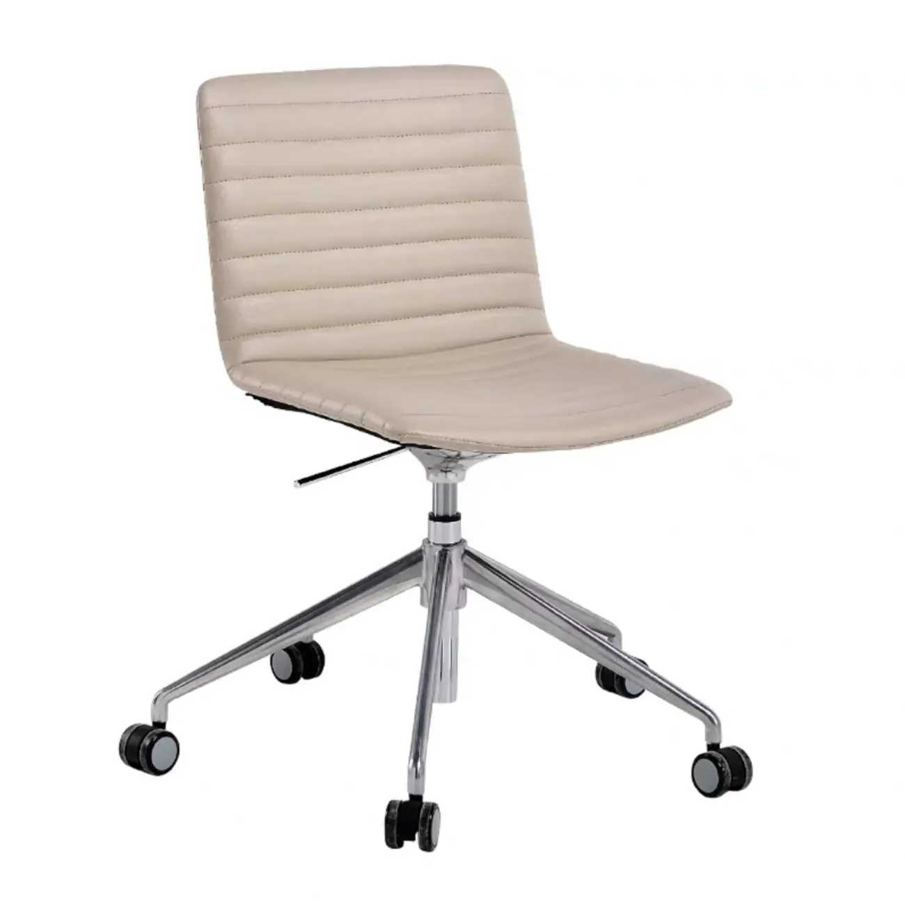 Modern Black Leather Metal Adjustable Swivel Office Chair Image - 12 | homeyfad