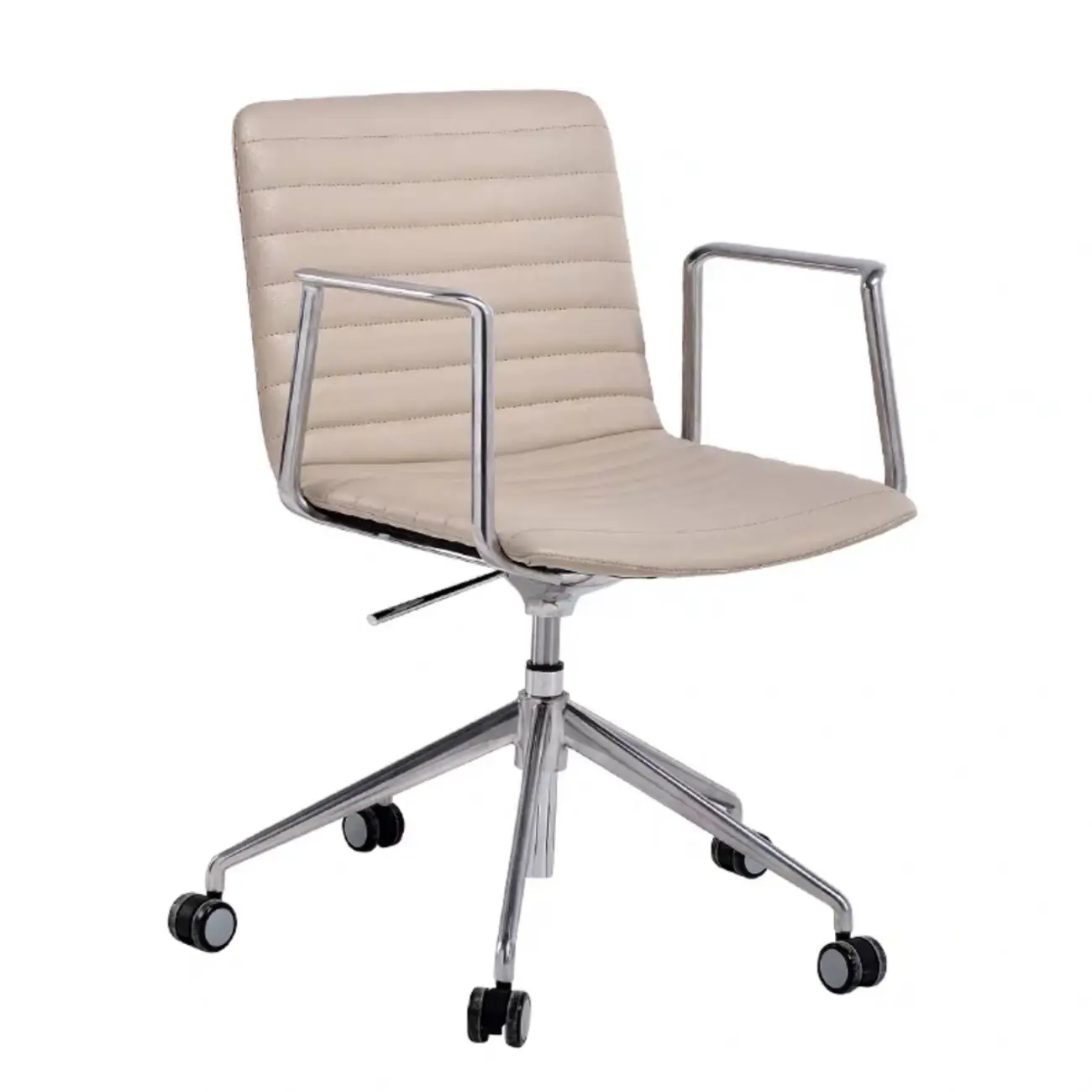 Modern Black Leather Metal Adjustable Swivel Office Chair Image - 17 | homeyfad