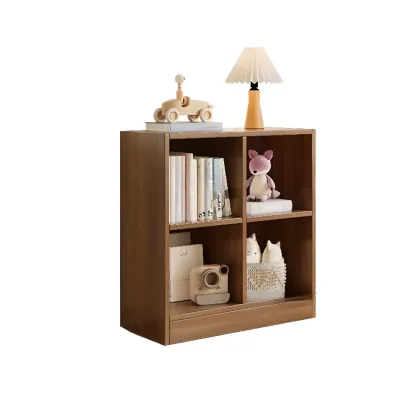 Wide 8-Cube White Wooden Storage Shelf Bookcase Image - 14