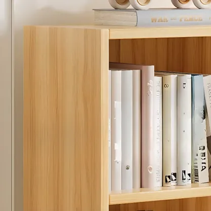 Wide 8-Cube White Wooden Storage Shelf Bookcase Image - 18