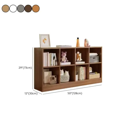 Wide 8-Cube White Wooden Storage Shelf Bookcase Image - 33