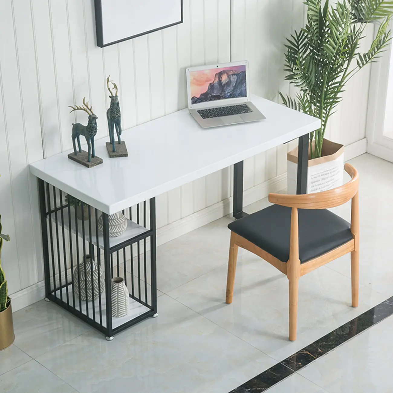 Glam White-Gold Metal Storage Bar Tables Image - 3 | homeyfad