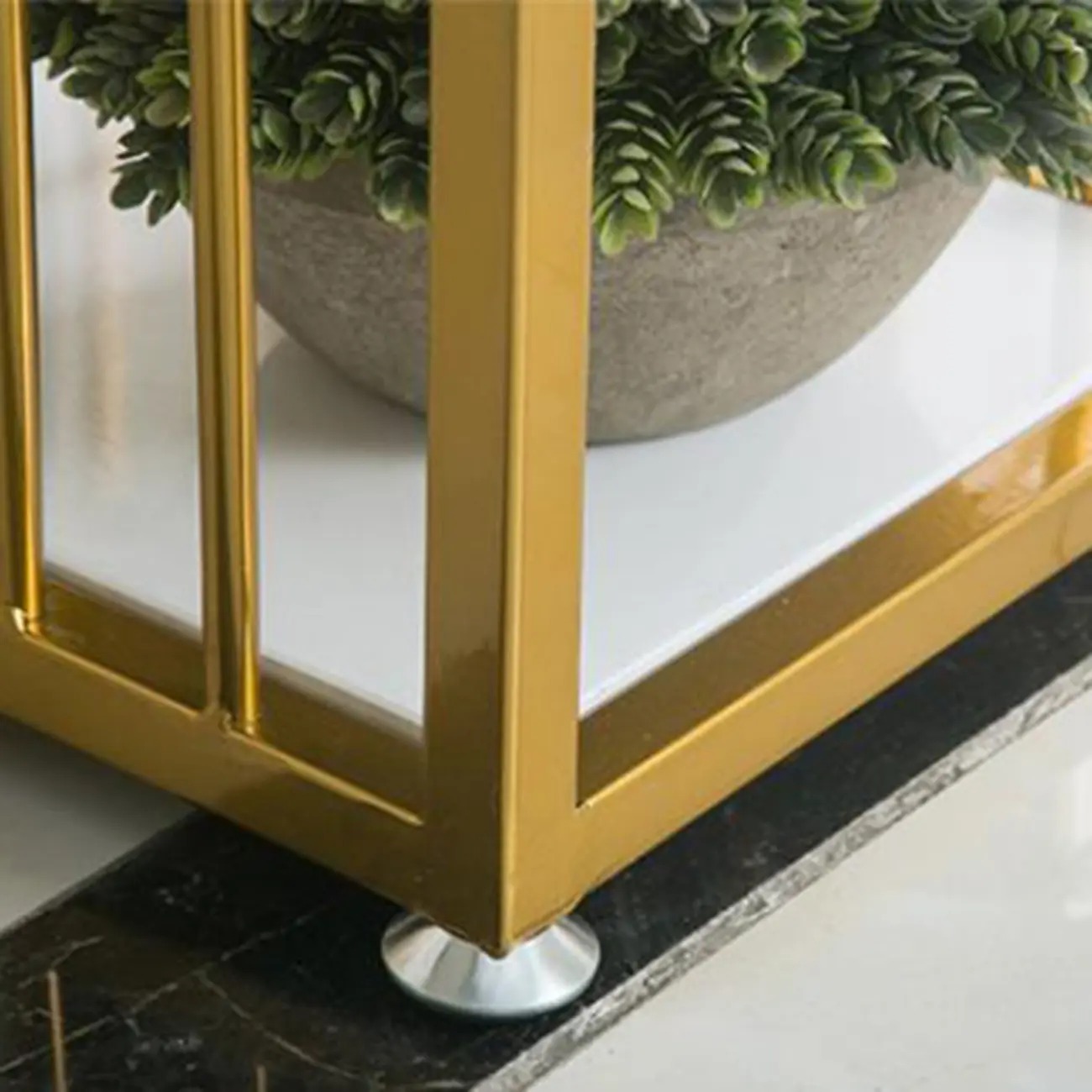 Glam White-Gold Metal Storage Bar Tables Image - 6 | homeyfad