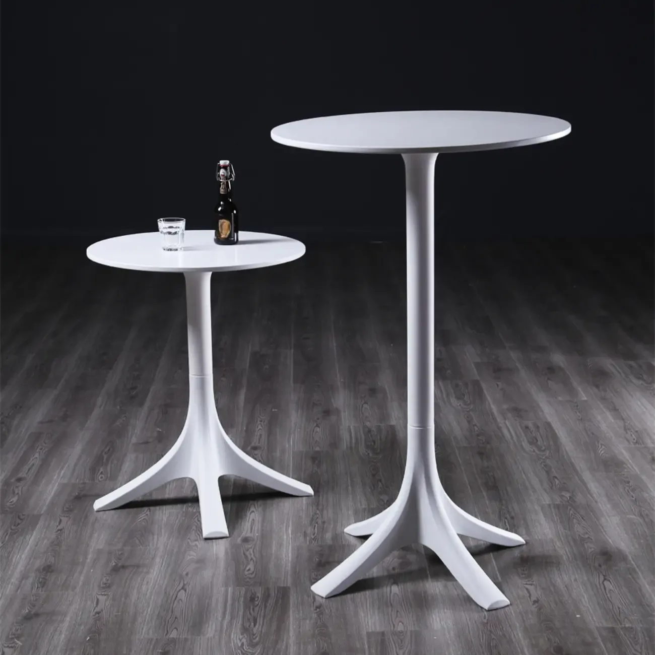 Fashion Synthetic Round White Fixed Top Bar Tables Image - 1