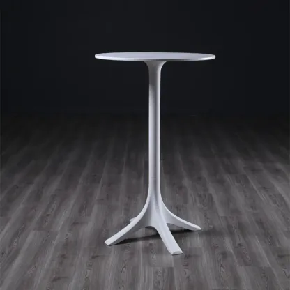 Fashion Synthetic Round White Fixed Top Bar Tables Image - 6