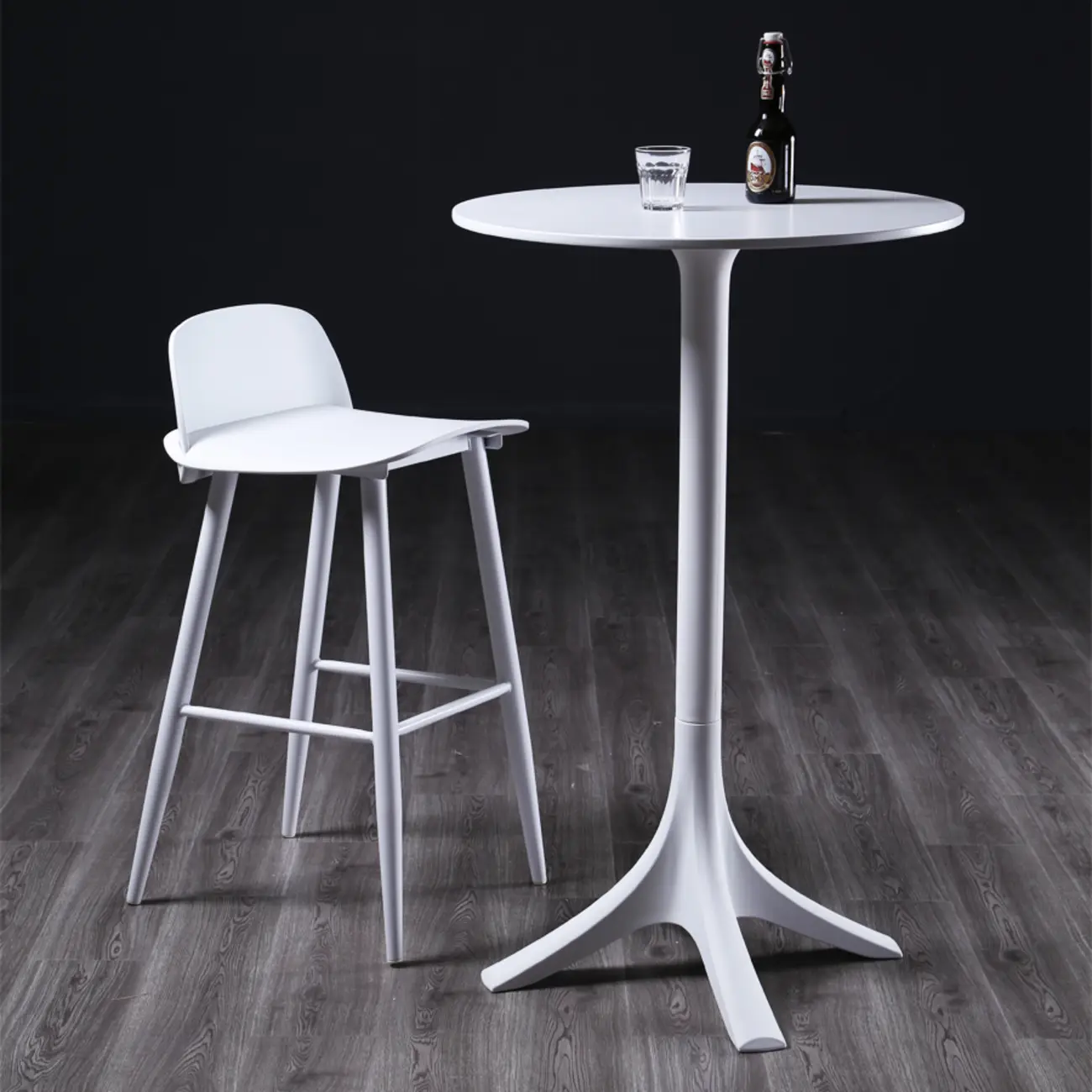 Fashion Synthetic Round White Fixed Top Bar Tables Image - 4 | homeyfad