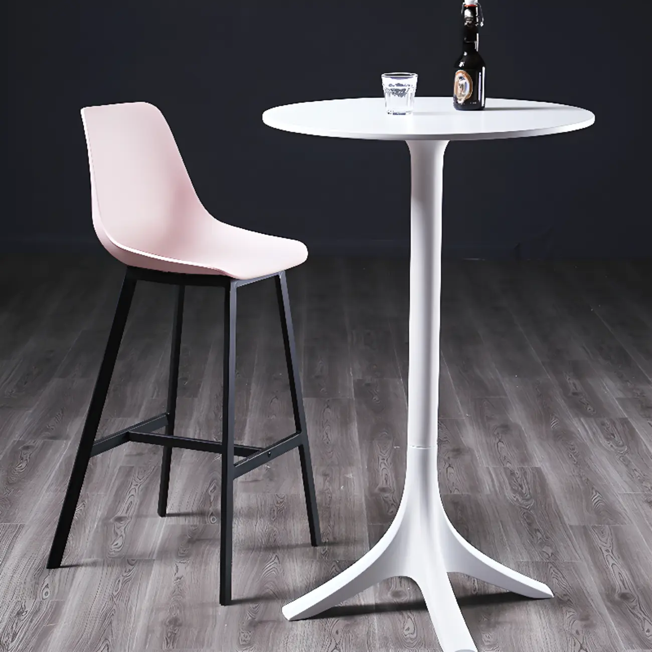 Fashion Synthetic Round White Fixed Top Bar Tables Image - 5 | homeyfad