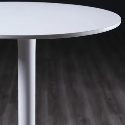 Fashion Synthetic Round White Fixed Top Bar Tables Image - 8