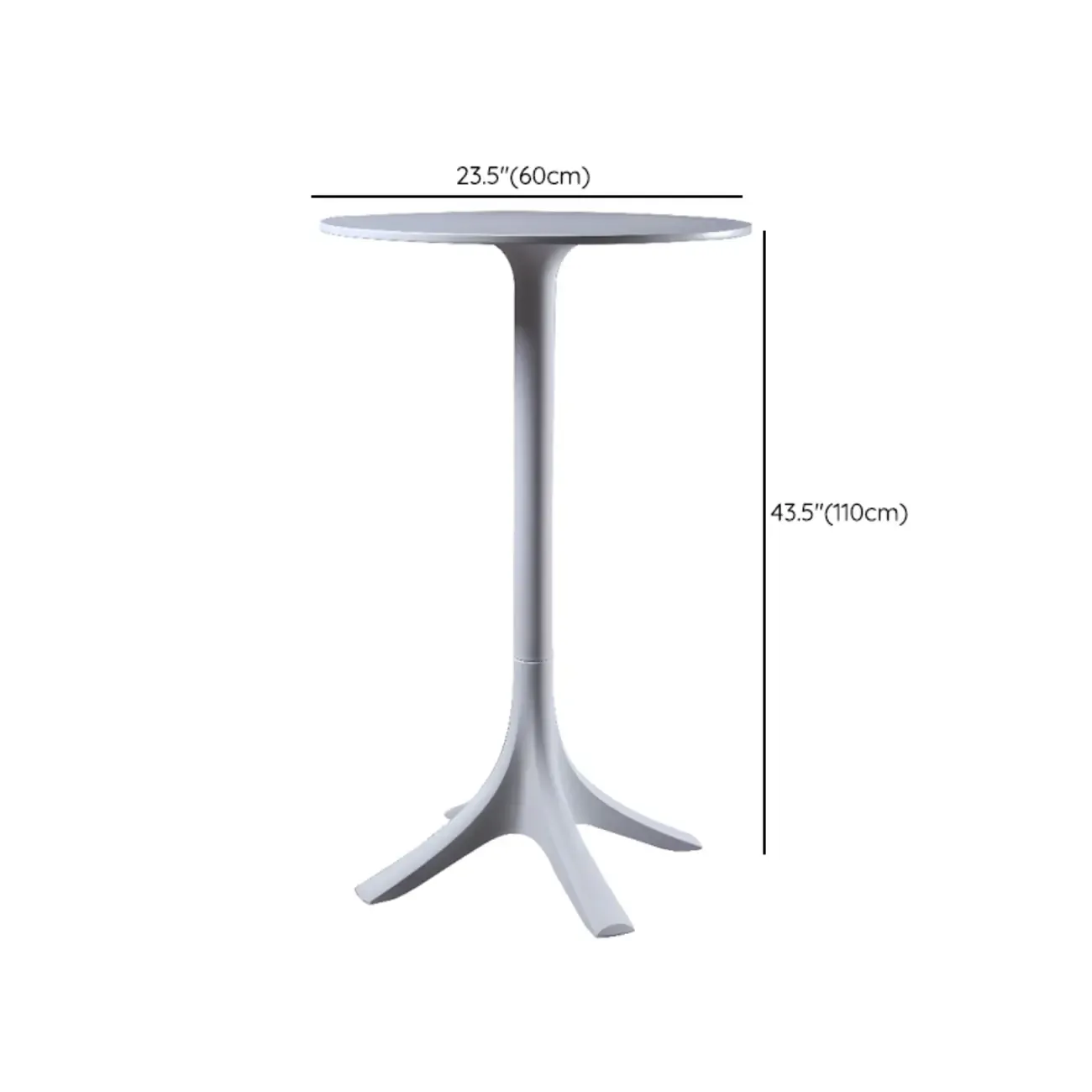 Fashion Synthetic Round White Fixed Top Bar Tables #size