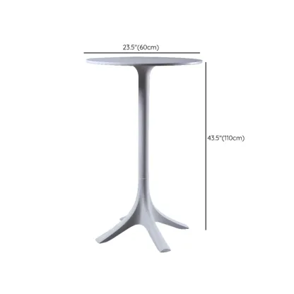 Fashion Synthetic Round White Fixed Top Bar Tables #size