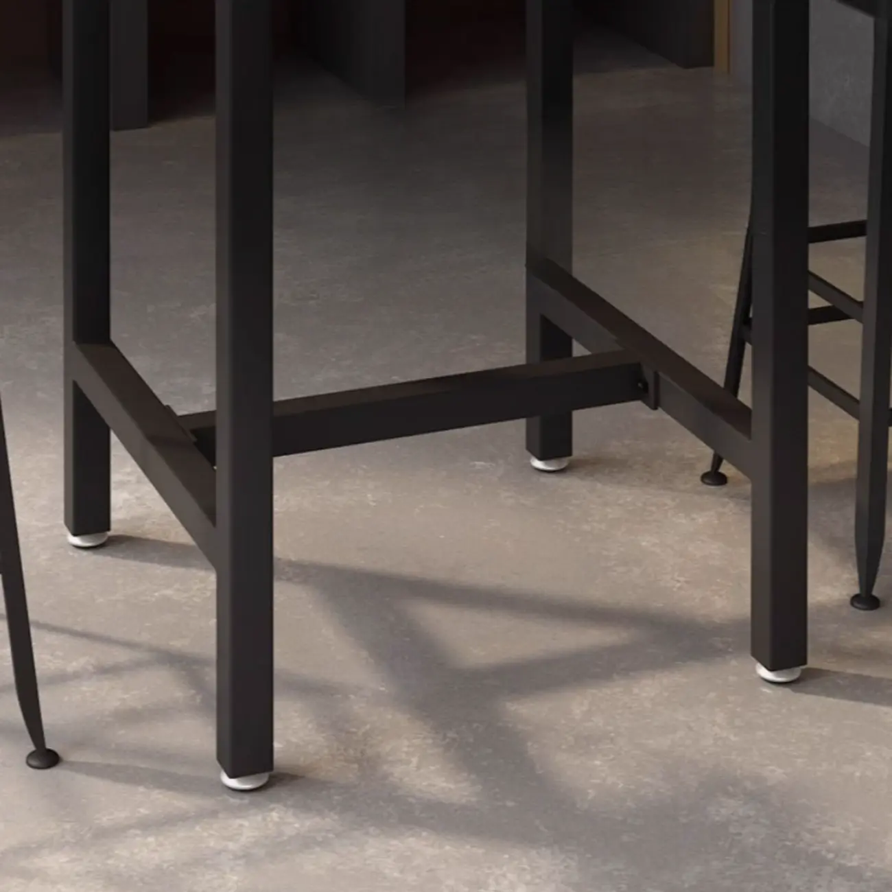 Square Wooden Top Iron Footrest Bistro Table Image - 7 | homeyfad