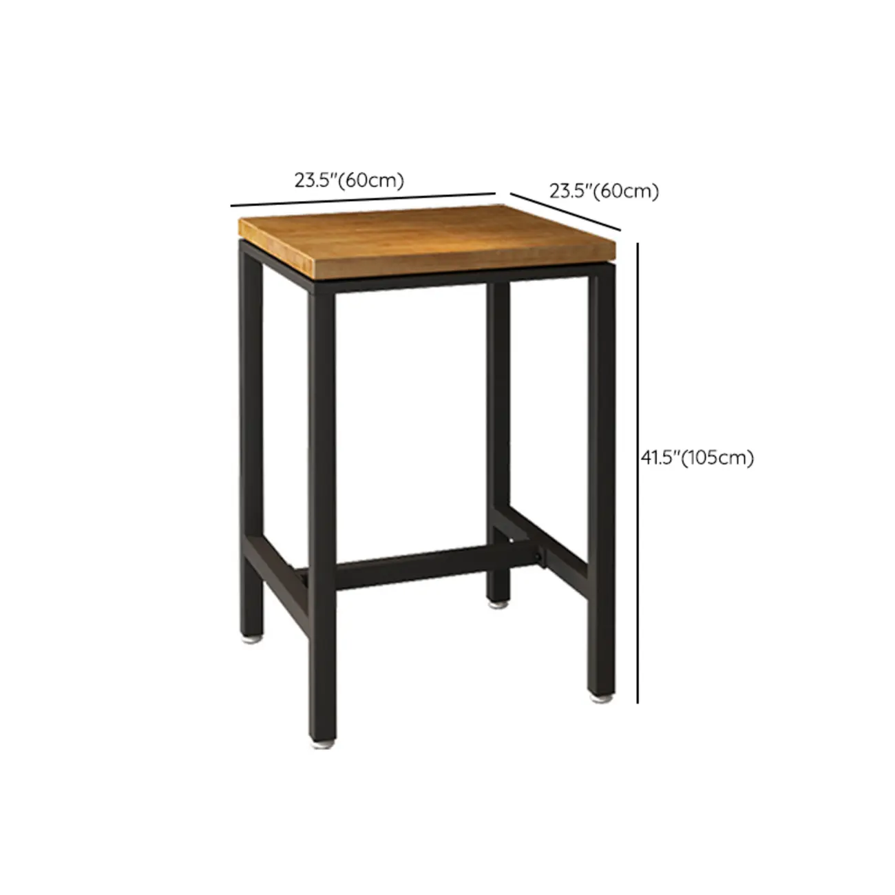 Square Wooden Top Iron Footrest Bistro Table #size | homeyfad