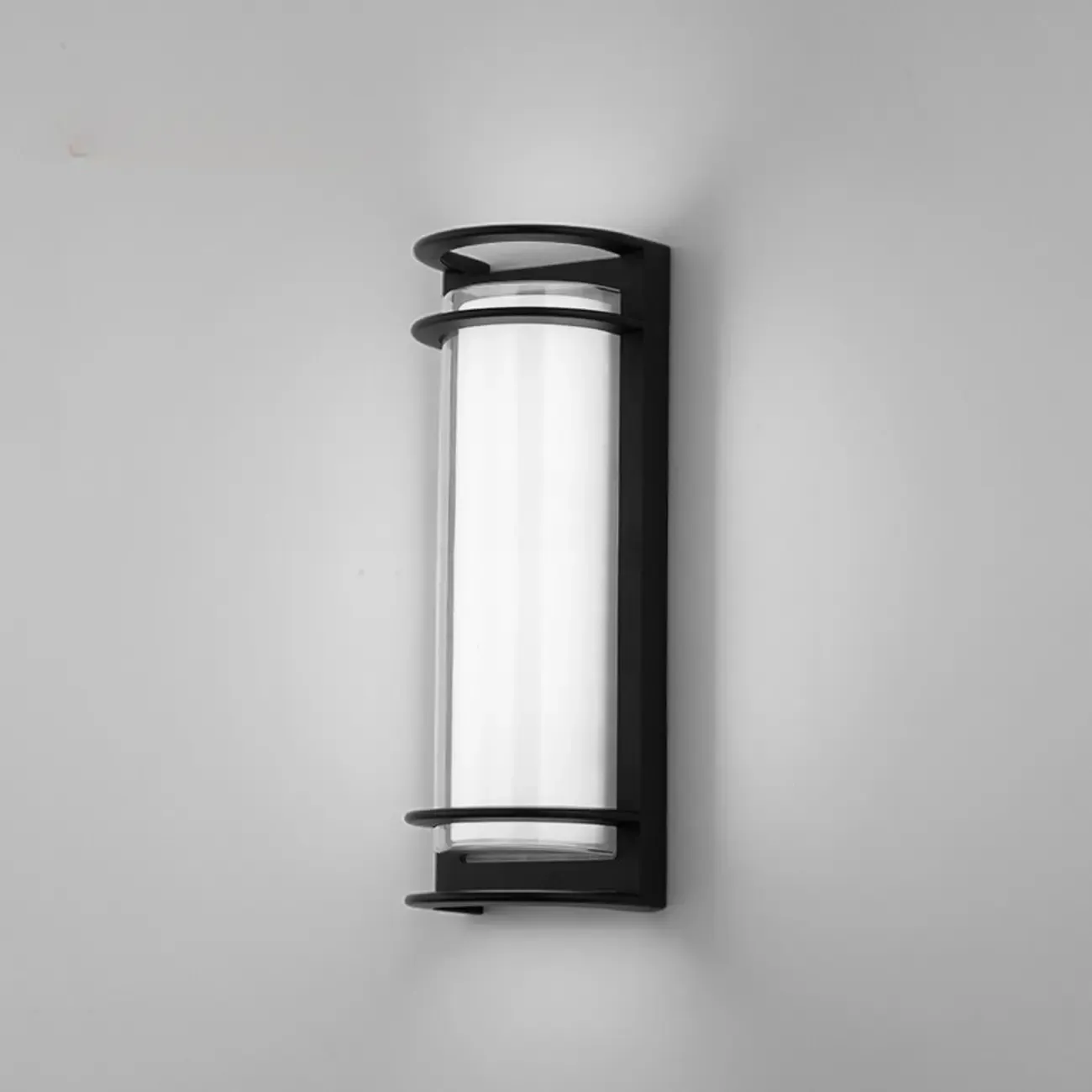 Modern Lucite Outdoor Wall Light with Black Finish Image - 4