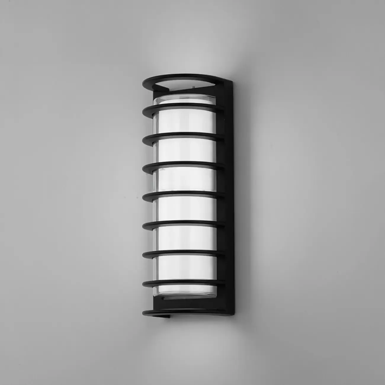 Modern Lucite Outdoor Wall Light with Black Finish Image - 7