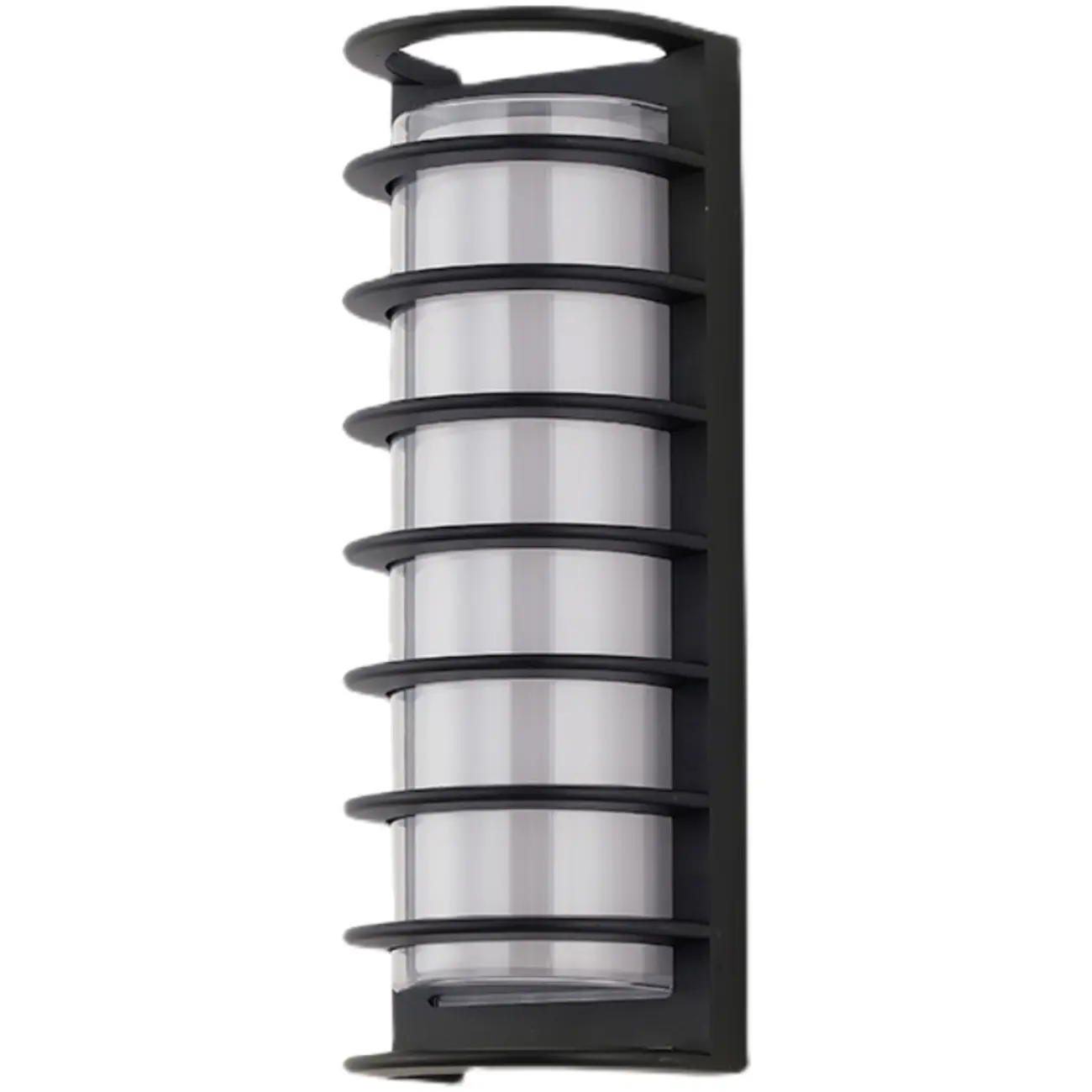 Modern Lucite Outdoor Wall Light with Black Finish Image - 9 | homeyfad