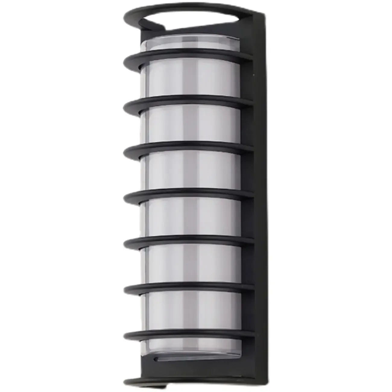 Modern Lucite Outdoor Wall Light with Black Finish Image - 9