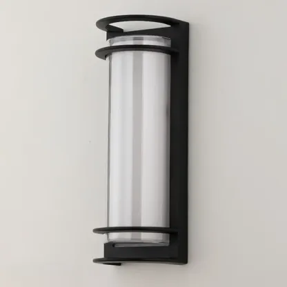 Modern Lucite Outdoor Wall Light with Black Finish Image - 10
