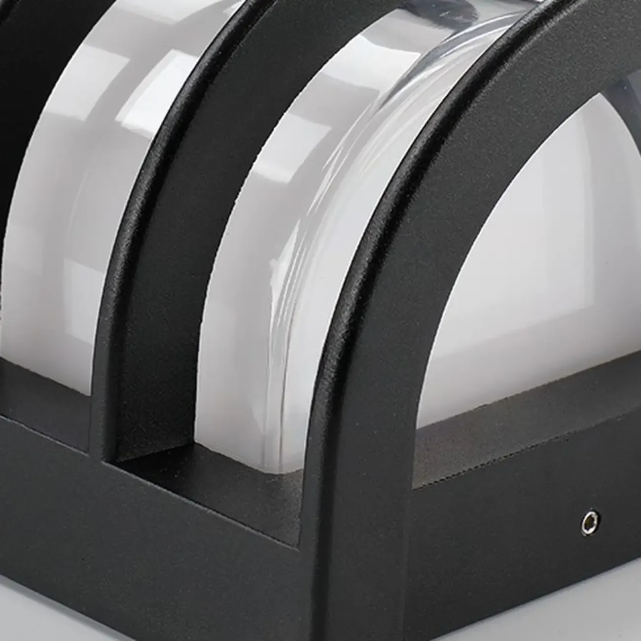 Modern Lucite Outdoor Wall Light with Black Finish Image - 11