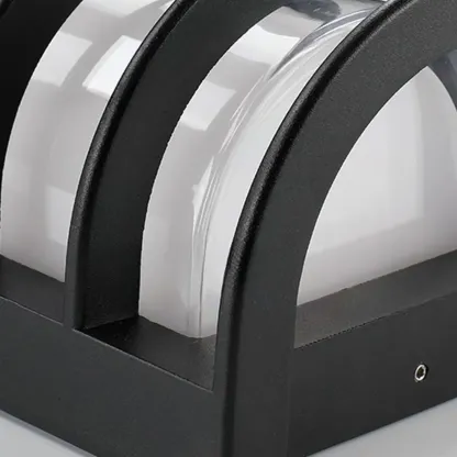 Modern Lucite Outdoor Wall Light with Black Finish Image - 11