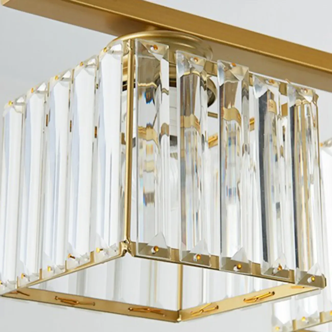 Adjustable 3/4 Lights Crystal Metal Pendant Light for Dining