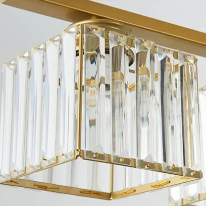 Adjustable 3/4 Lights Crystal Metal Pendant Light for Dining