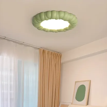 19 Inch Modern Circle Resin Flush Ceiling Light for Bedroom Decor
