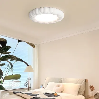 19 Inch Modern Circle Resin Flush Ceiling Light for Bedroom Decor