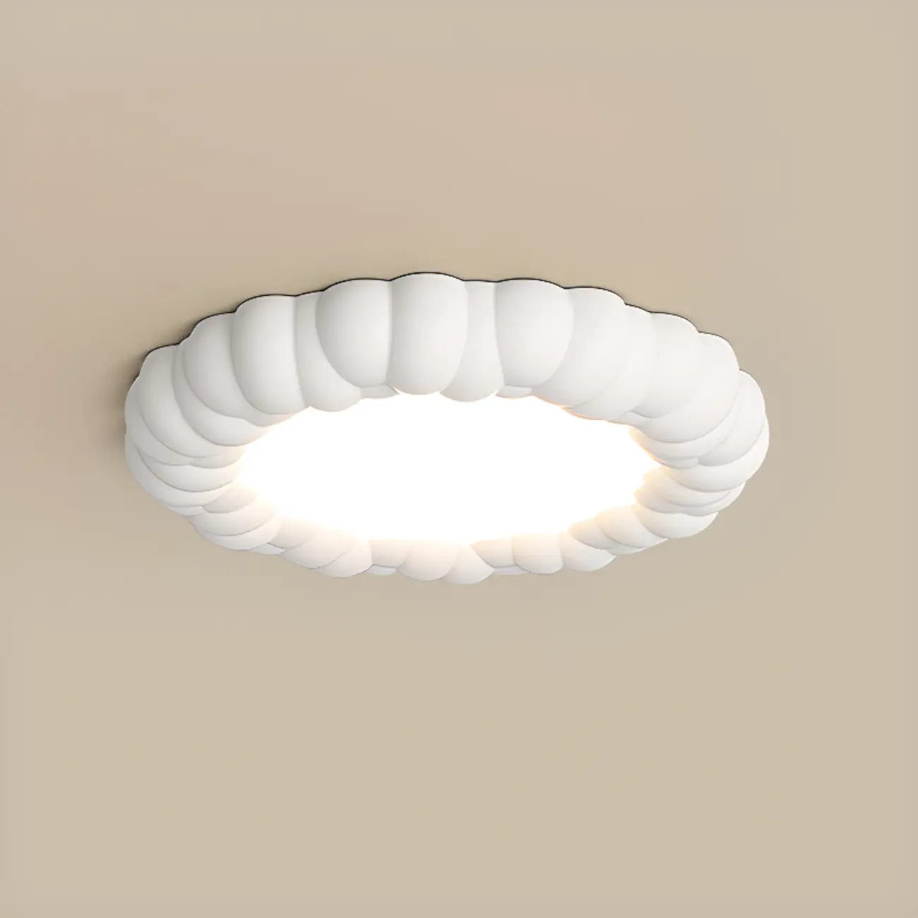 19 Inch Modern Circle Resin Flush Ceiling Light for Bedroom Decor | homeyfad