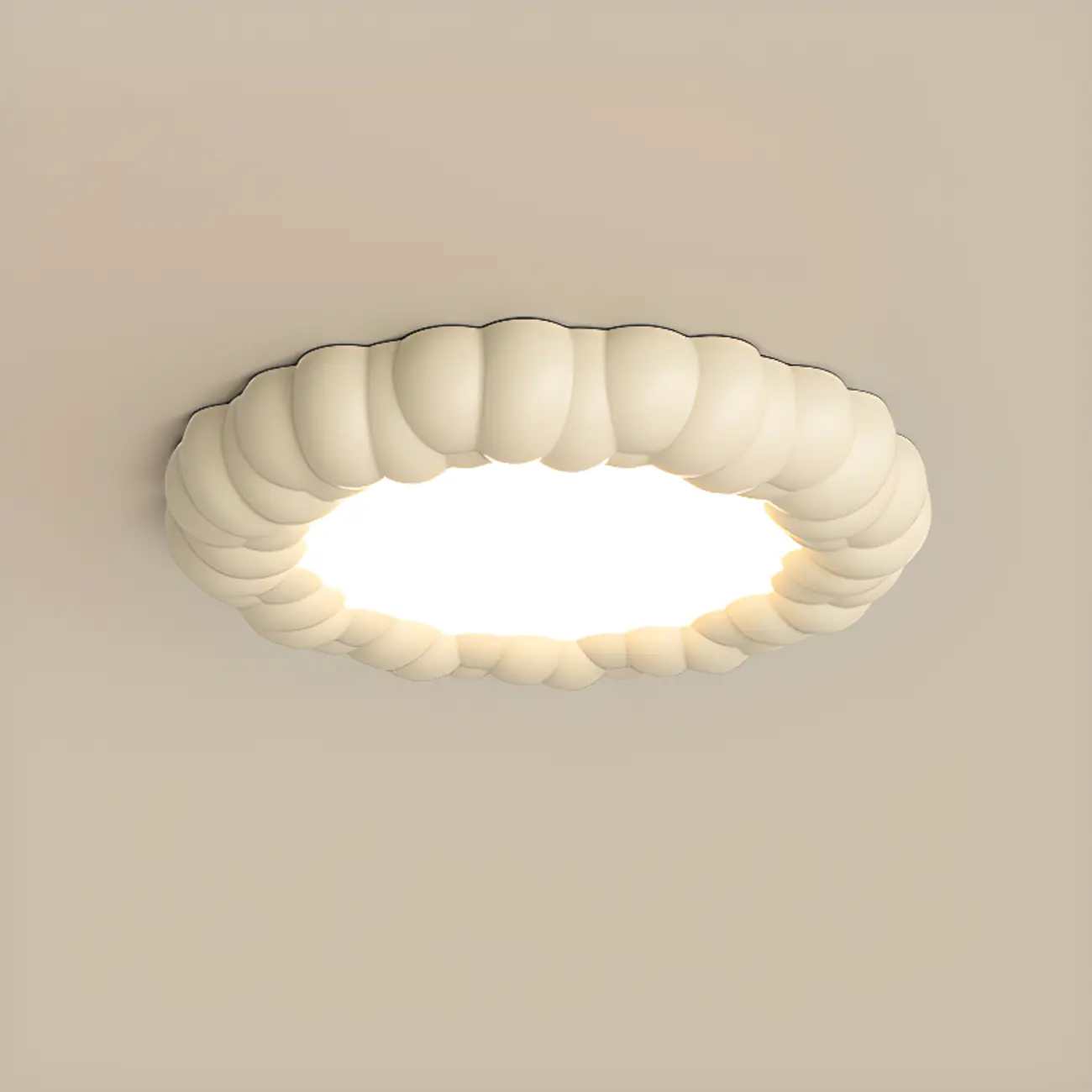 19 Inch Modern Circle Resin Flush Ceiling Light for Bedroom Decor | homeyfad