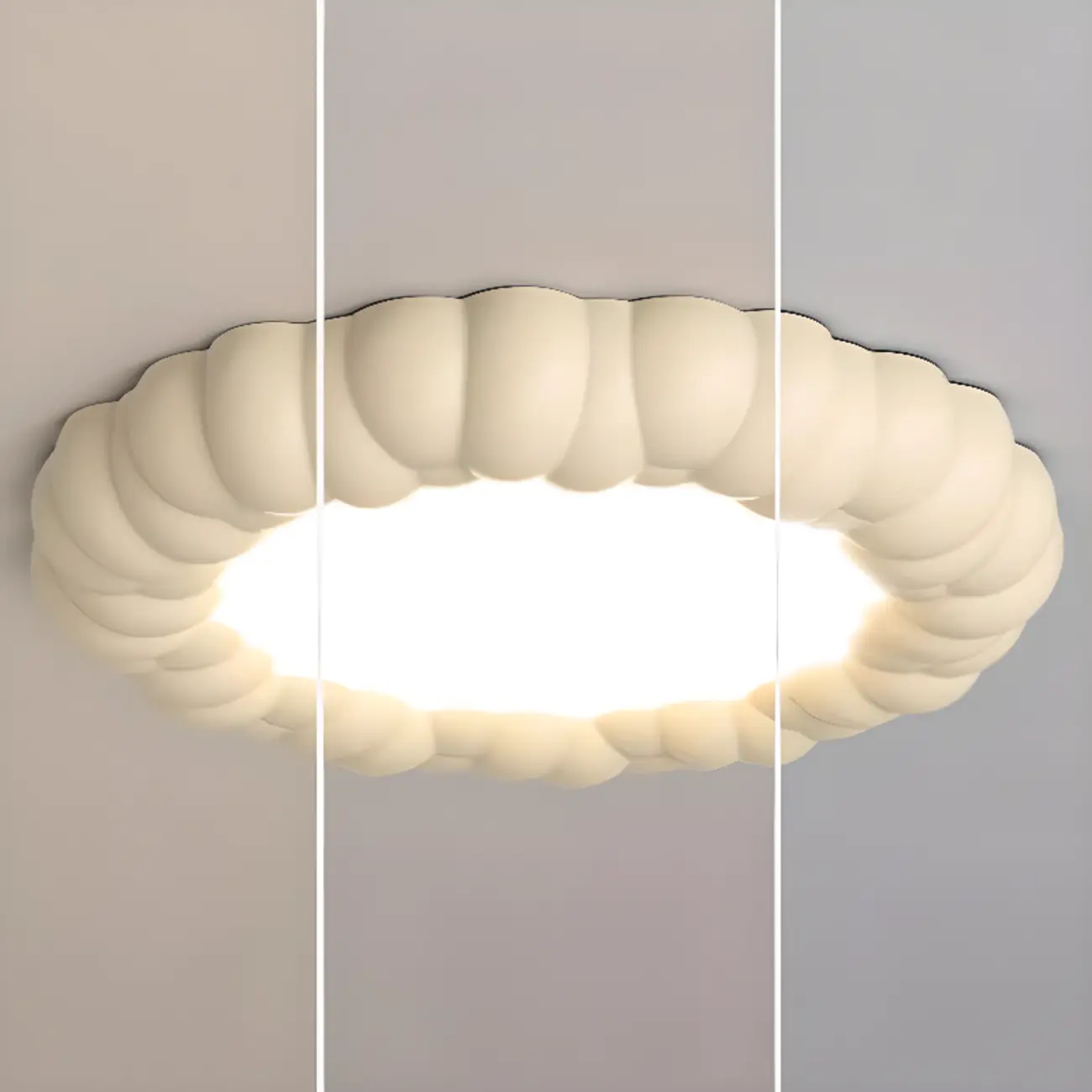 19 Inch Modern Circle Resin Flush Ceiling Light for Bedroom Decor | homeyfad