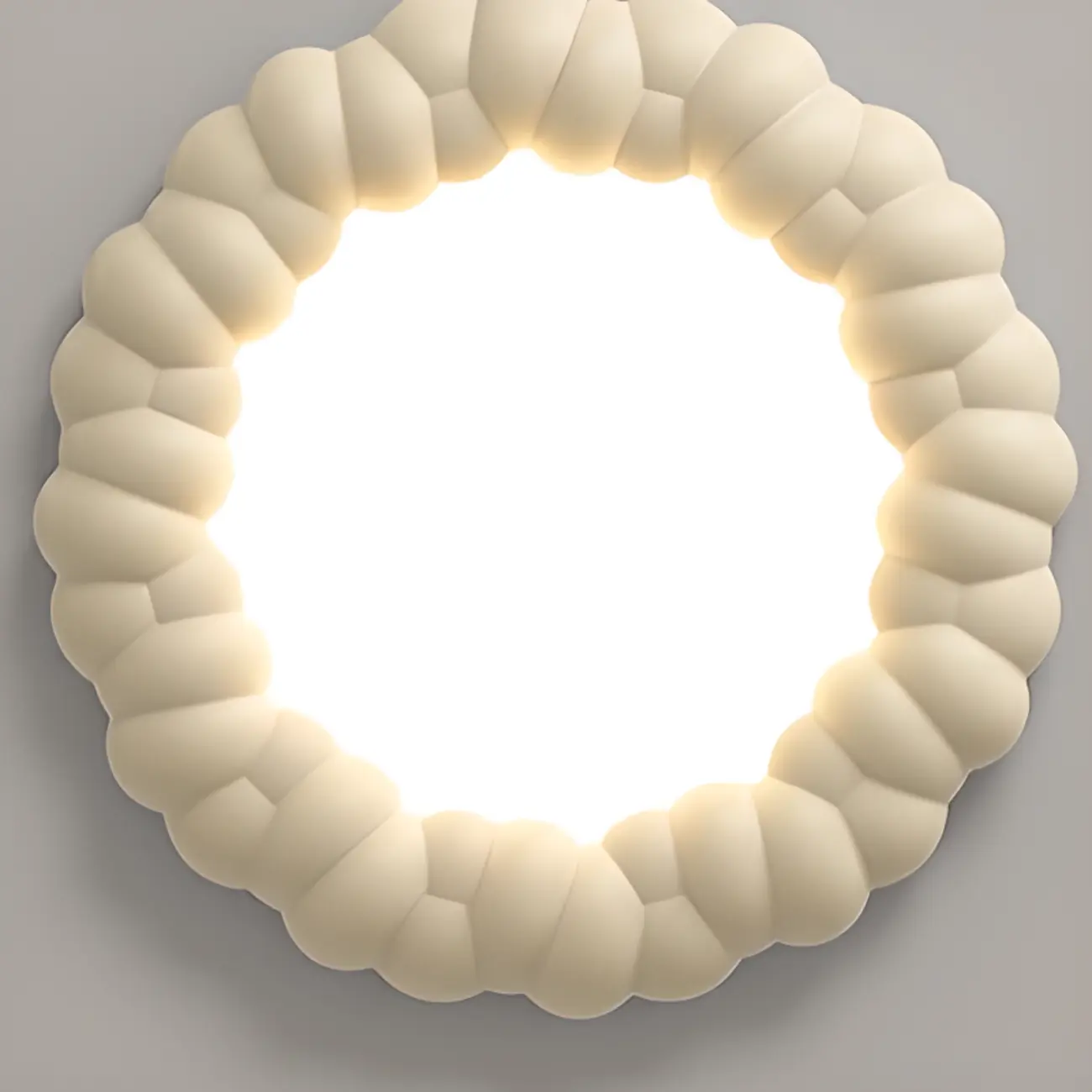 19 Inch Modern Circle Resin Flush Ceiling Light for Bedroom Decor | homeyfad