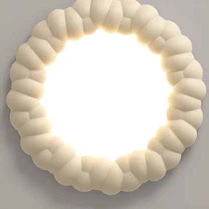 19 Inch Modern Circle Resin Flush Ceiling Light for Bedroom Decor