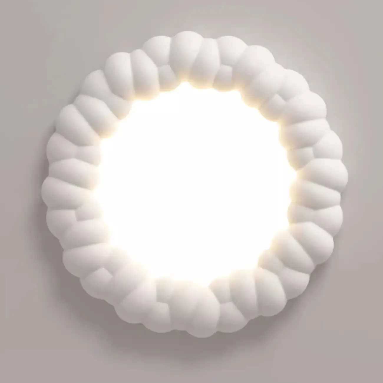 19 Inch Modern Circle Resin Flush Ceiling Light for Bedroom Decor